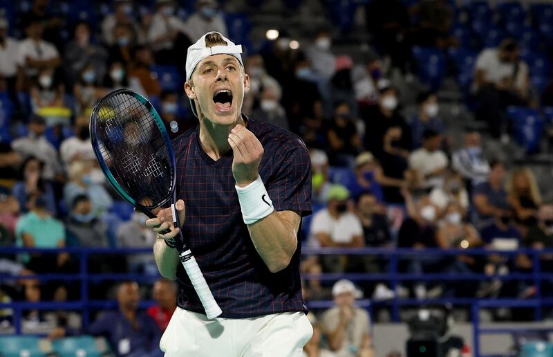 Denis Shapovalov reacts during his semi final match against Andrey Rublev. Reuters