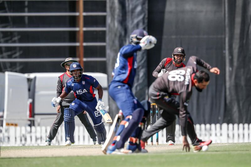 DUBAI, UNITED ARAB EMIRATES. 18 MARCH 2019. The UAE vs USA Cricket at the ICC Academy. (Photo: Antonie Robertson/The National) Journalist: Paul Radley. Section: Sport.