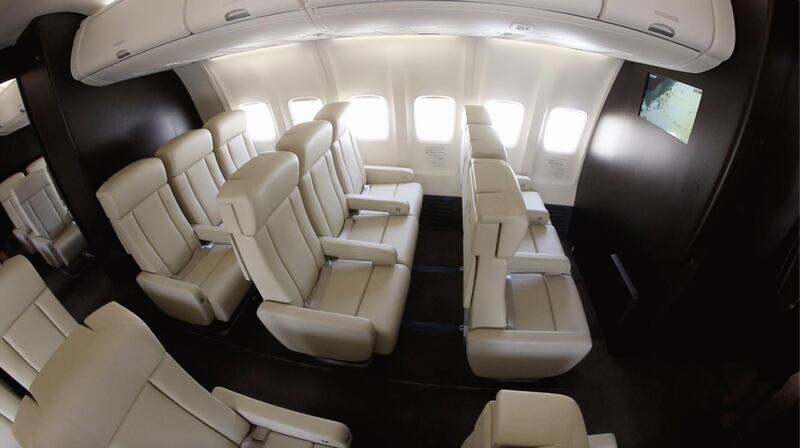 RoyalJet revealed its newly refurbished and upgraded Boeing Business Jet aircraft. Nilanjana Gupta/ The National