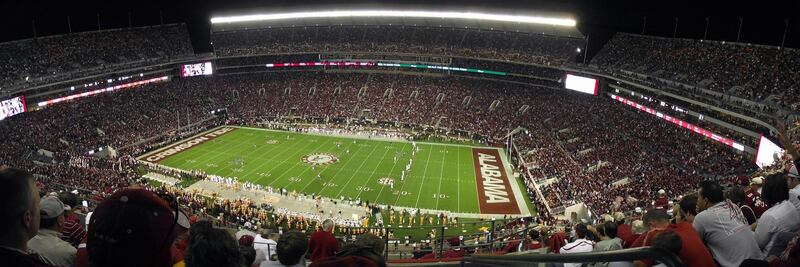 The Bryant-Denny Stadium during an Alabama football game against the Tennessee Volunteers. Wikimediacommons