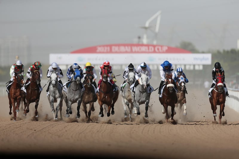 Runners and riders in the Dubai Kahayla Classic. Reuters