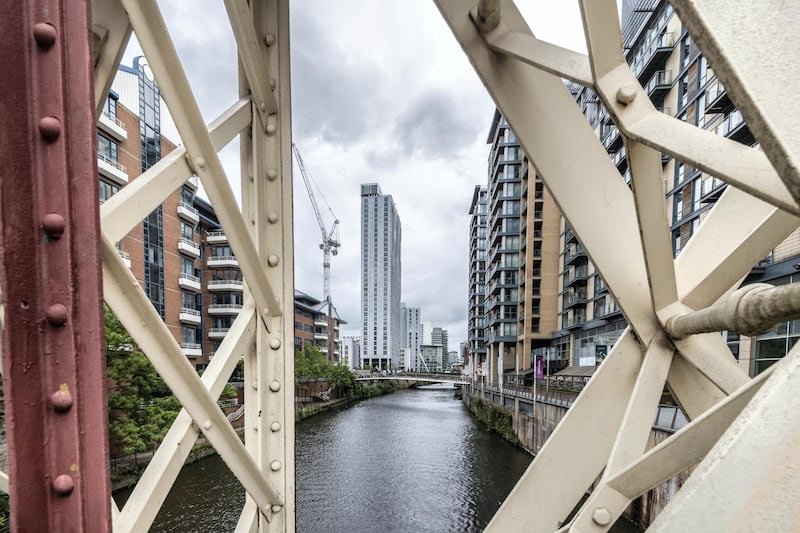 Feature on Manchester City FC at the Etihad complex and Manchester city centre.
PIC shows River Irwell.