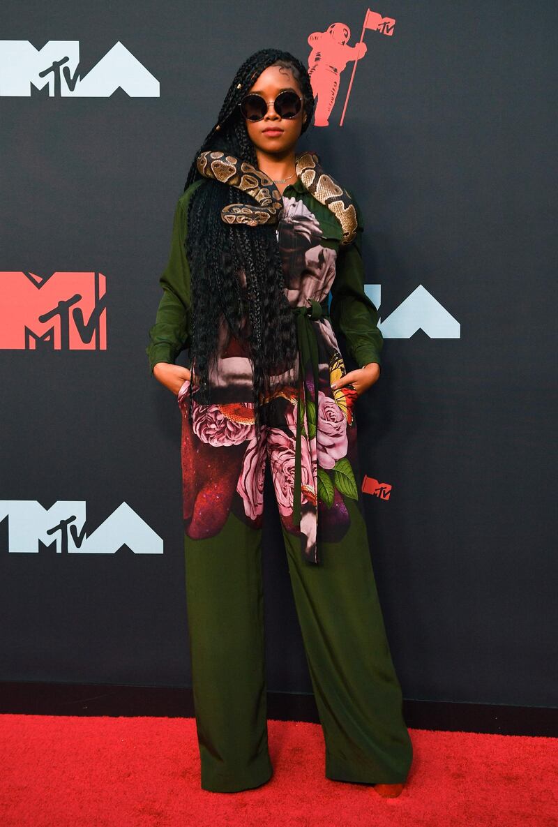 Gabriella Wilson, aka HER, arrives at the MTV Video Music Awards on Monday, August 26. AFP