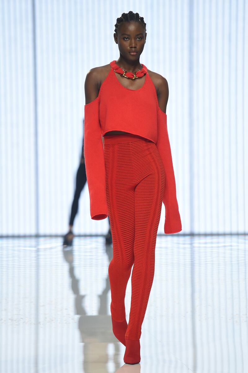 A model walks the runway during the Balmain Festival V02 womenswear show at Paris Fashion Week. Getty Images