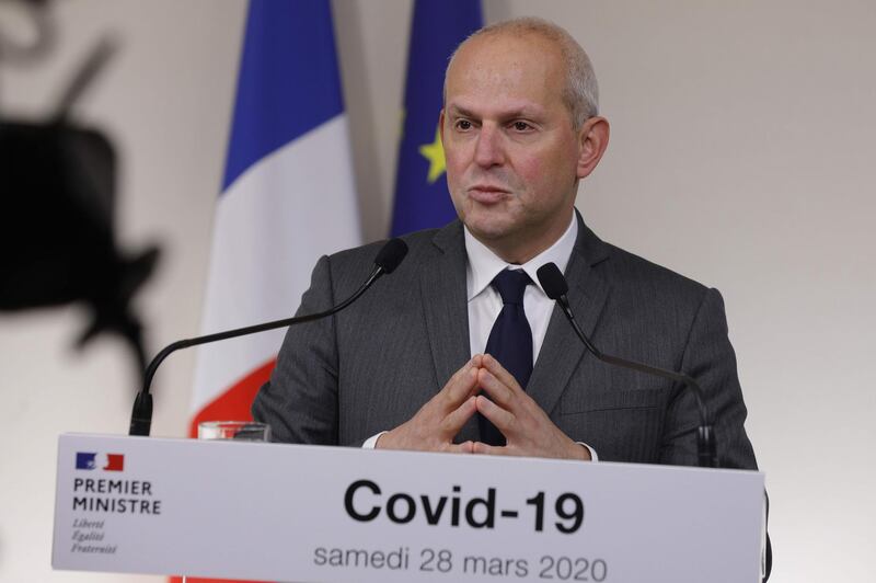 French Director General of Health Jerome Salomon speaks during a press conference in Paris, on March 28, 2020, on the eleventh day of a strict nationwide confinement in France seeking to halt the spread of the COVID-19 infection caused by the novel coronavirus.
 The death toll from the coronavirus epidemic in Europe surged past 20,000 on March 28, 2020, even as the Chinese city where the outbreak began cautiously returned to life.
Europe and the United States are facing a staggering increase in new cases of COVID-19 -- despite perhaps a third of humanity now living under lockdown.
 / AFP / POOL / GEOFFROY VAN DER HASSELT
