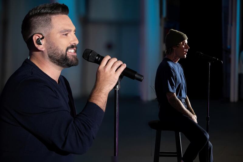 Singer Justin Bieber and duo Dan + Shay perform '10,000 Hours' to no audience at the Hollywood Bowl for the 54th annual Country Music Association Awards. Reuters