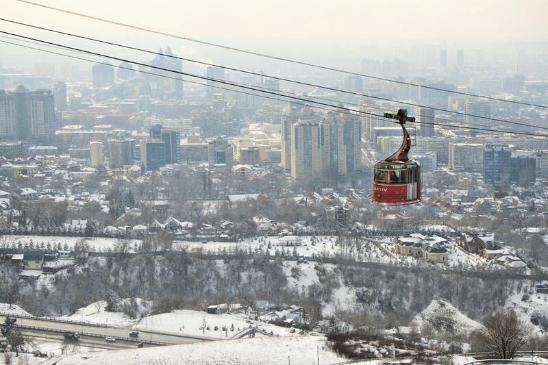 Almaty, Kazakhstan is set in a mountainous landscape. Visitors can enjoy panoramic views from its highest point, Kok Tobe. iStockphoto.com