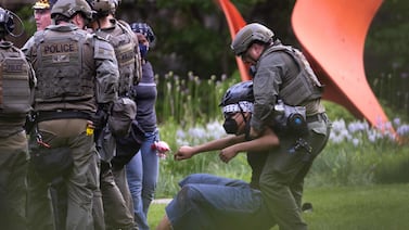 Dozens of students and other protesters have been arrested across the US in the past month. Getty