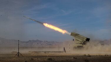 A missile launched during a military exercise in Isfahan, Iran. Reuters