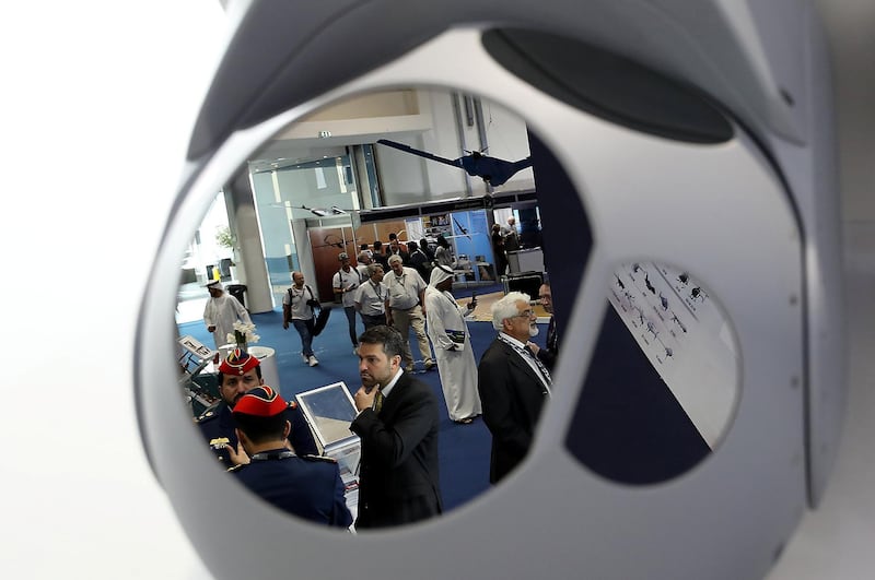 ABU DHABI , UNITED ARAB EMIRATES , FEB 26  – 2018 :- Wescam’s MX-Series on display at the L3 Technologies stand on the second day of UMEX held at ADNEC in Abu Dhabi. ( Pawan Singh / The National ) For News