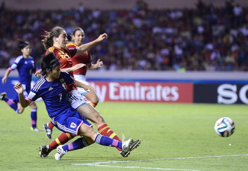 Japan and Spain battle it out during the 2014 final in San Jose, Costa Rica. Jamie McDonald - Fifa/Fifa via Getty Images