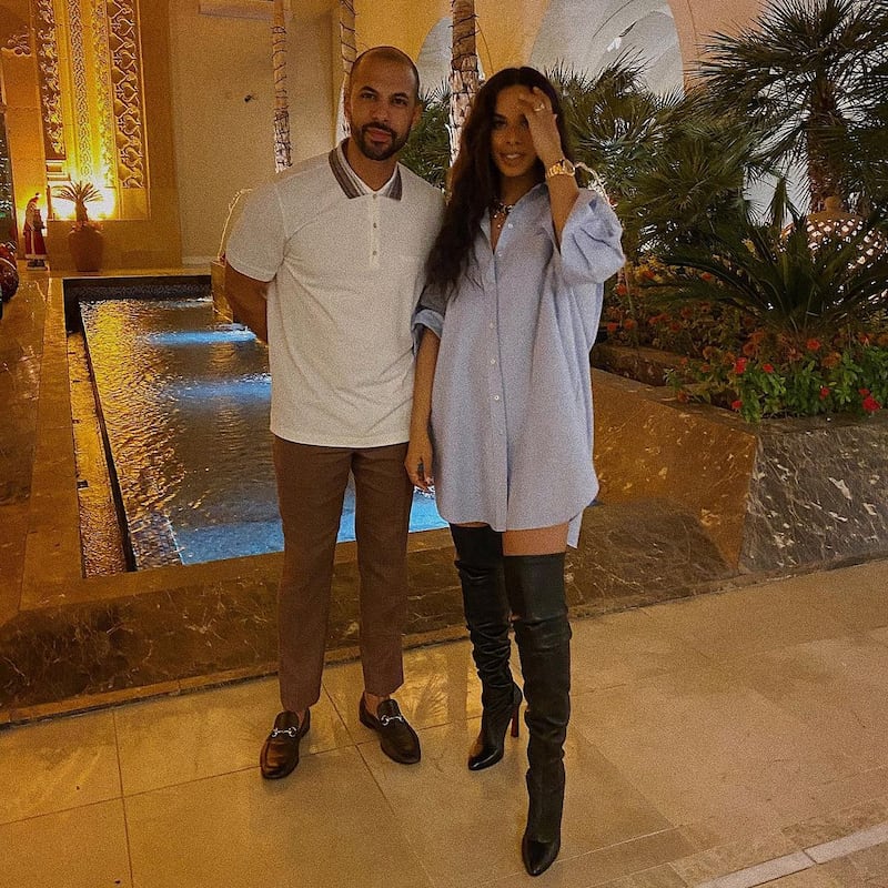 Rochelle Humes: The former Saturdays pop star and her JLS star husband, Marvin, were at the Jumeirah Zabeel Saray on The Palm Jumeirah. She simply captioned this snap: ‘Mum and dad’. Instagram
