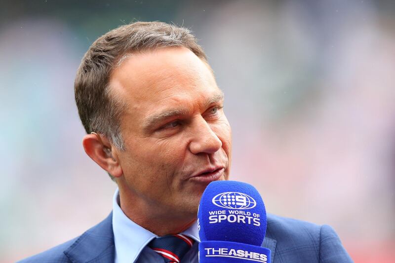 SYDNEY, AUSTRALIA - JANUARY 04:  Commentator and former Australian crickter Michael Slater talks during day one of the Fifth Test match in the 2017/18 Ashes Series between Australia and England at Sydney Cricket Ground on January 4, 2018 in Sydney, Australia.  (Photo by Cameron Spencer/Getty Images)