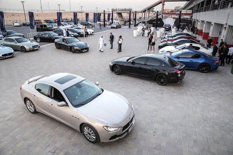 DUBAI, UNITED ARAB EMIRATES. 25 October 2017. Maserati Owners Club meet up event at the Dubai Autodrome (Photo: Antonie Robertson/The National) Journalist: Adam Workman. Section: Motoring.