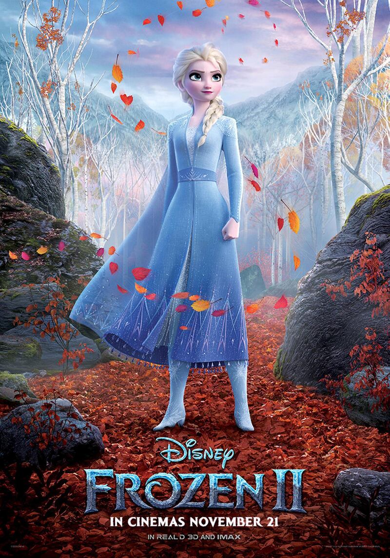 Elsa (Idina Menzel) in Disney's newly released character posters for 'Frozen II'. Courtesy Disney