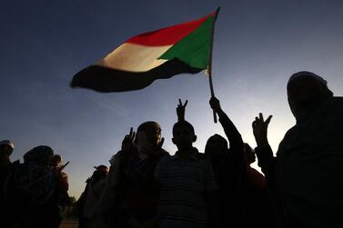 Sudanese women march in Khartoum to mark International Day for Eliminating Violence against Women, in 2019.  AFP