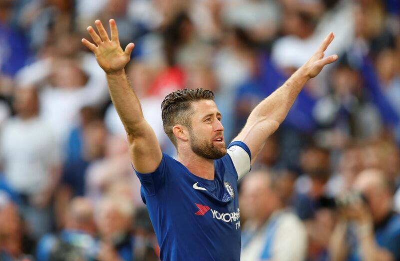 Soccer Football - FA Cup Final - Chelsea vs Manchester United - Wembley Stadium, London, Britain - May 19, 2018   Chelsea's Gary Cahill celebrates after winning the FA Cup final   REUTERS/Andrew Yates