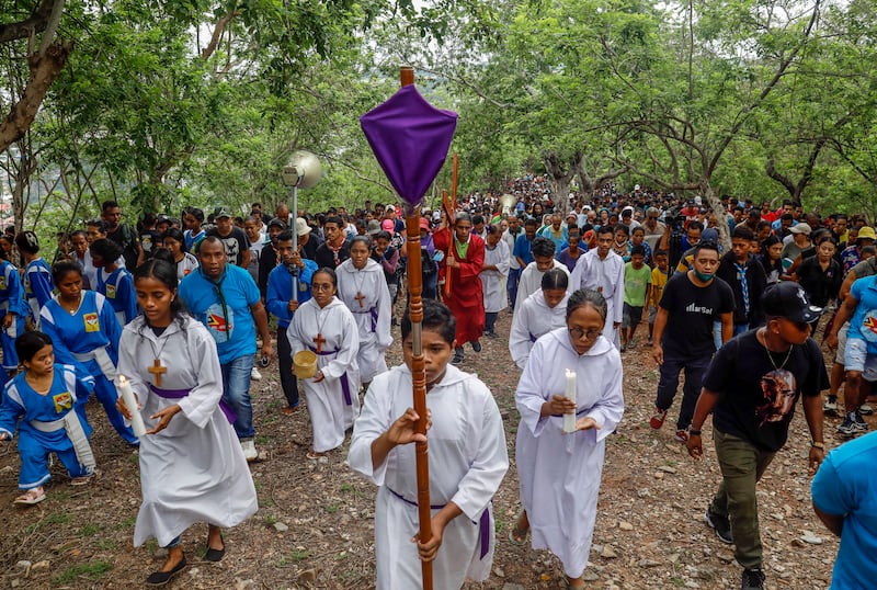 East Timorese Christians during a Good Friday procession in Dili, East Timor. EPA