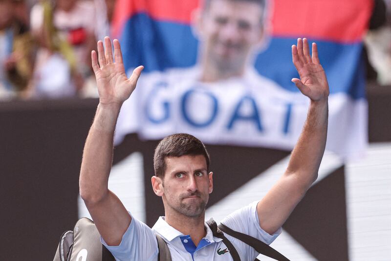 Serbia's Novak Djokovic acknowledges the crowd as he leaves the court. AFP