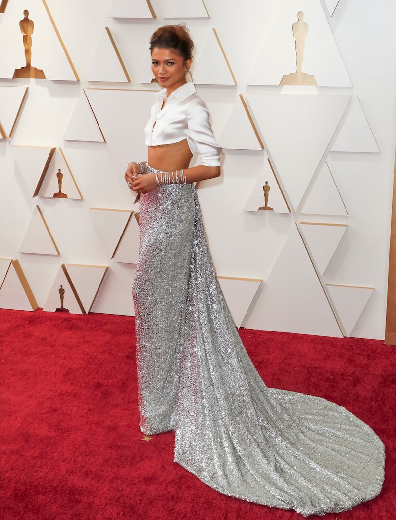 Zendaya, in Valentino, arrives for the 94th annual Academy Awards in Hollywood, Los Angeles on March 27, 2022. EPA