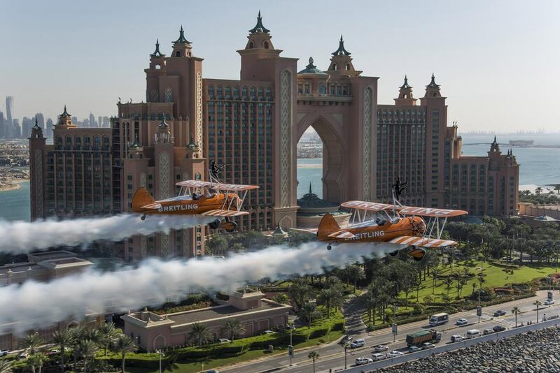 Breitling Wing Walkers at Atlantis at The Palm in Dubai. Katsuhiko Tokunaga / Breitling SA