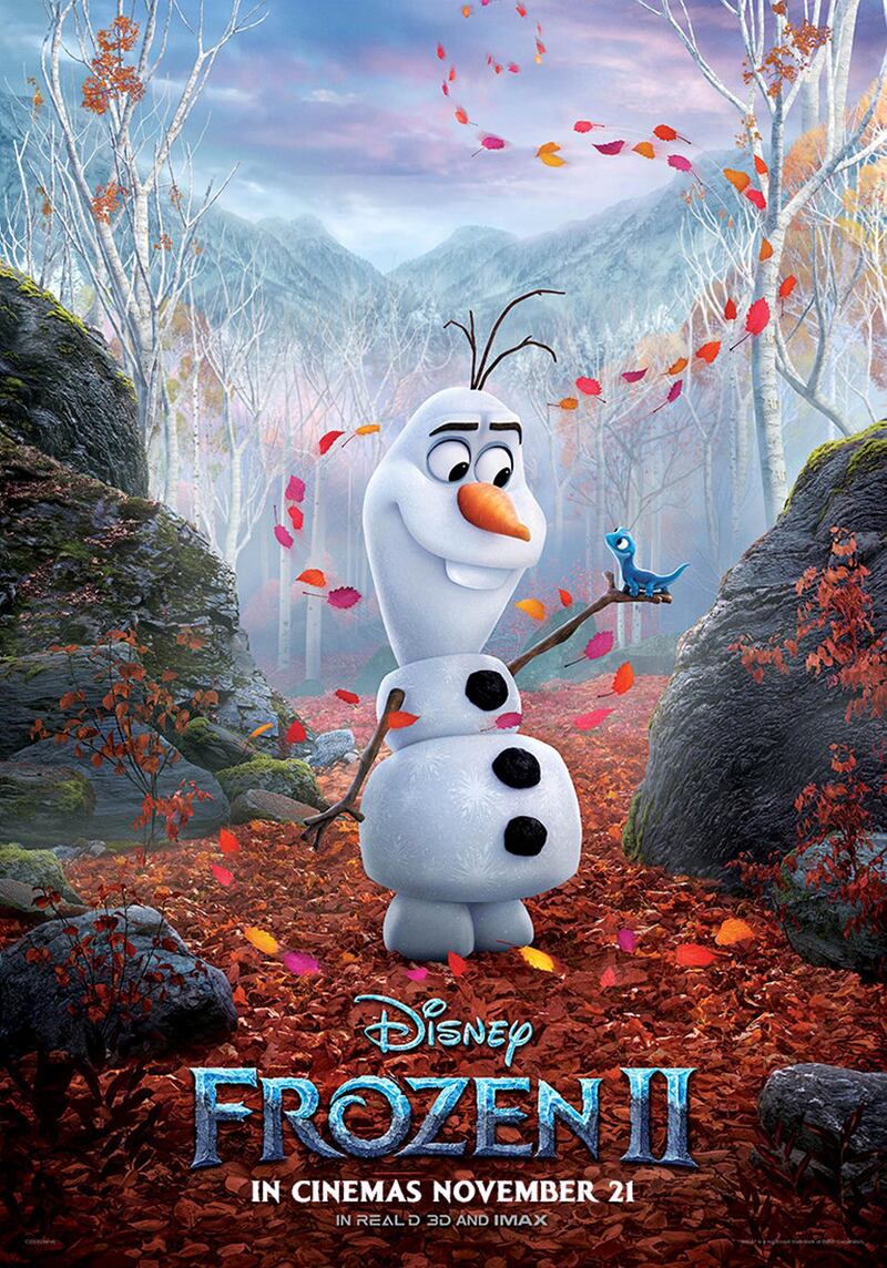 Olaf (Gad) in Disney's newly released character posters for 'Frozen II'. Courtesy Disney