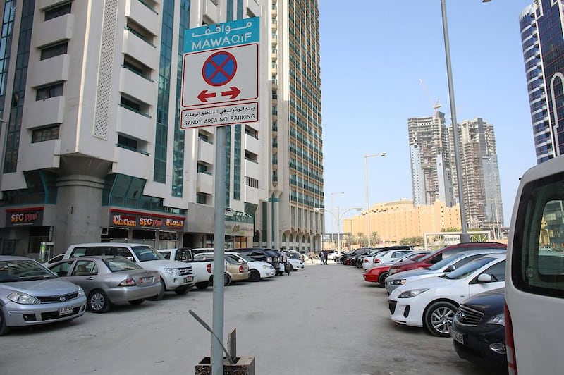 Mawaqif inspectors will now have the right to tow vehicles that have been put up for sale or that are serving commercial or promotional purposes inside car parks. Delores Johnson / The National