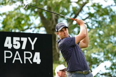 Peter Uihlein tied for second with Dustin Johnson at LIV Golf Invitational-Chicago. AP