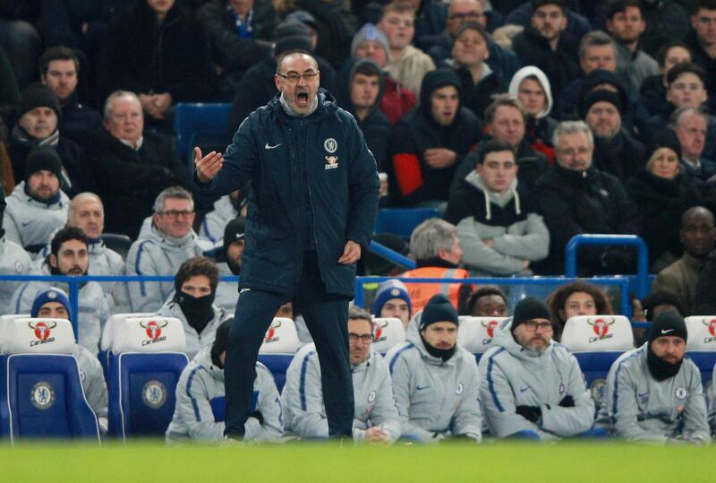 Chelsea 3 Sheffield Wednesday 0, Sunday, 10pm. Chelsea are through to the League Cup final and the holders can continue their run for a third successive FA Cup final appearance with a comfortable win here. Maurizio Sarri, pictured, is likely to shake his side up after beating Tottenham on Thursday, but they should have too much for Wednesday. Reuters