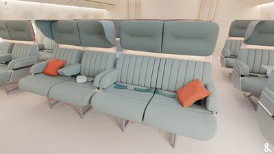 The Switch seat from Style and Design is designed for a premium economy cabin with armchair-like seats. Photo: Crystal Cabin Awards