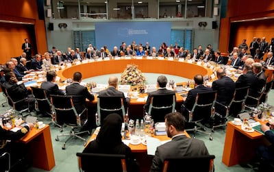 FILE PHOTO: General view of the Libya summit in Berlin, Germany, January 19, 2020.  Kay Nietfeld/Pool via Reuters/File Photo