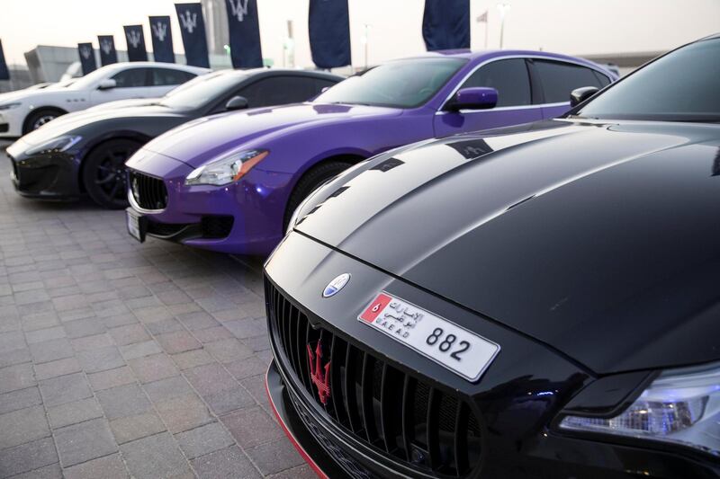 DUBAI, UNITED ARAB EMIRATES. 25 October 2017. Maserati Owners Club meet up event at the Dubai Autodrome (Photo: Antonie Robertson/The National) Journalist: Adam Workman. Section: Motoring.