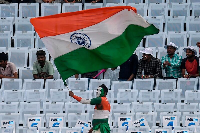 An India fan in Ranchi yesterday. AFP