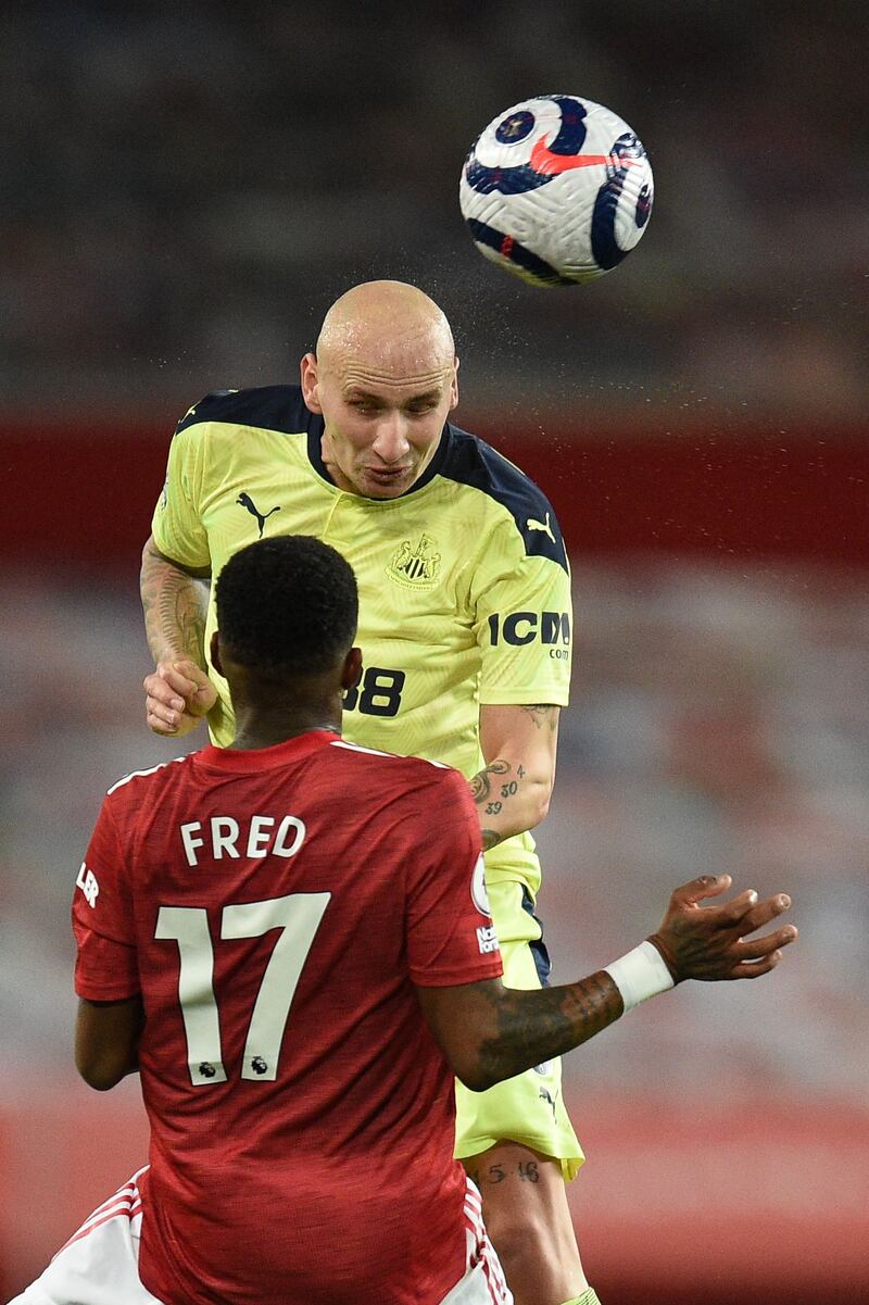 Jonjo Shelvey - 6: Slipped when putting in early cross after five minutes and resulting up and under almost ended up with Joelinton scoring rare goal, via big deflection. Blazed good chance way over bar from edge of area. Struggles to keep up with pace of Premier League at times. AFP