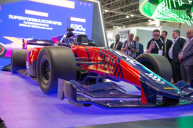 The Dallara Super Formula SF23 car, which has been built specifically for the inaugural Abu Dhabi Autonomous Racing League, A2RL. Leslie Pableo / The National