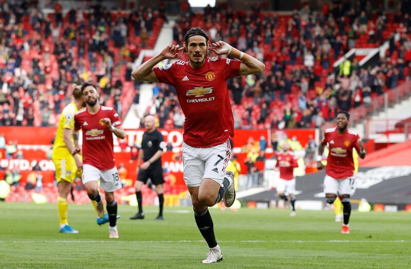 Edinson Cavani - 7: Incredible finish for his 10th goal of the season as he lobbed Areola from distance in front of the Stretford End. Otherwise quiet - he could afford to be after that goal - though he set Greenwood up for chance in second half. EPA