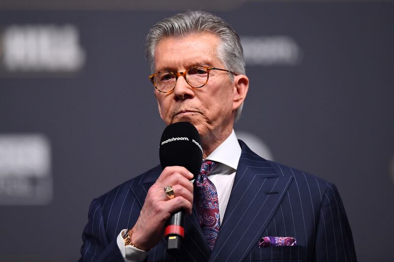 Michael Buffer during the Anthony Joshua v Oleksandr Usyk Weigh In at the 02 Arena. Getty Images