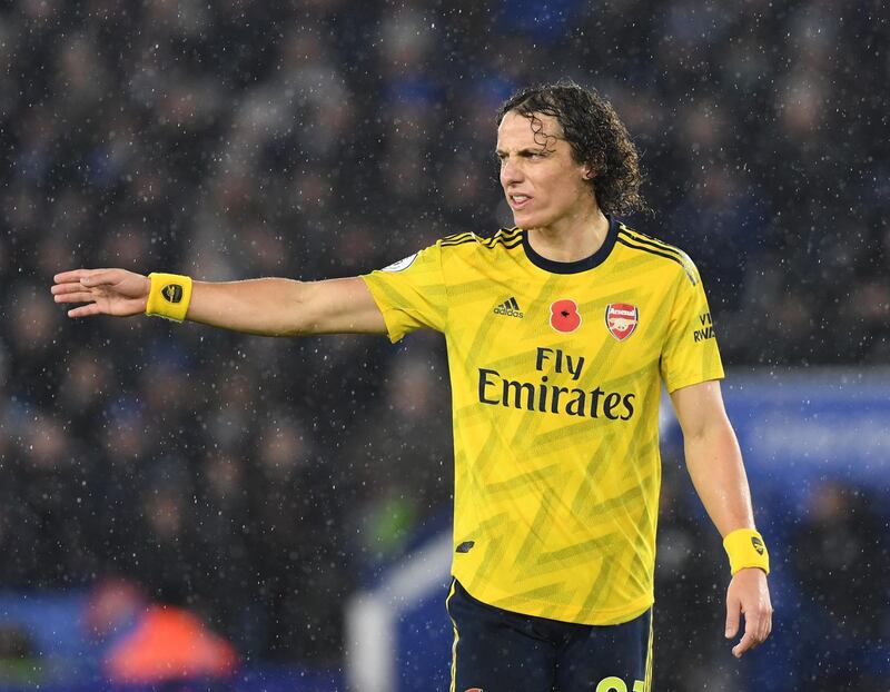 Arsenal David Luiz during the match against Leicester City. EPA