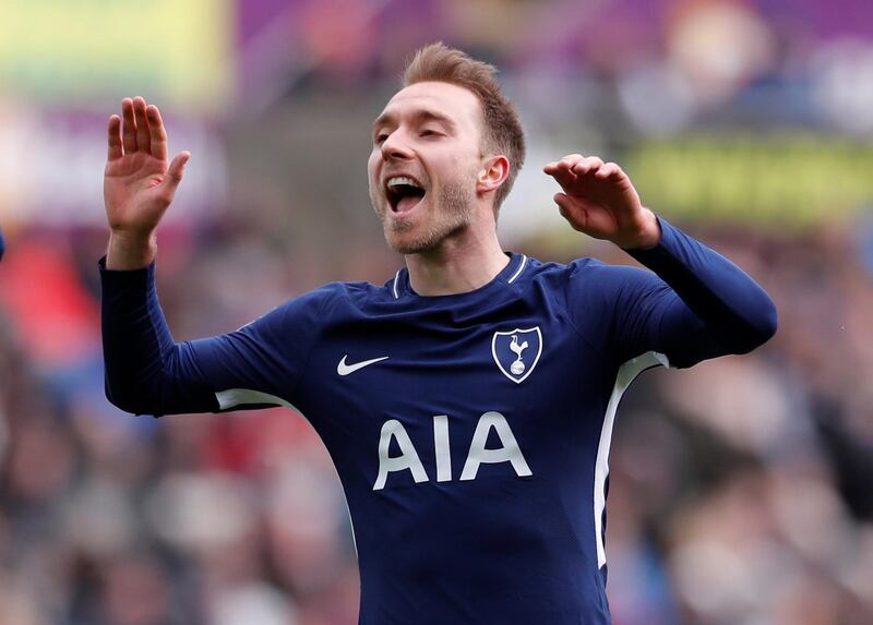 Left midfield: Christian Eriksen (Tottenham) – A masterclass. Scored twice, hit the bar and set up a disallowed goal as Swansea could not contain him. Andrew Couldridge / Reuters