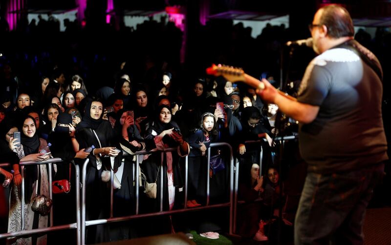 Women and children attend the jazz festival in Riyadh, Saudi Arabia February 23, 2018. REUTERS/Faisal Al Nasser