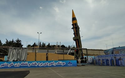 The Khorramshahr-4 ballistic missile built by Iran. IRNA
