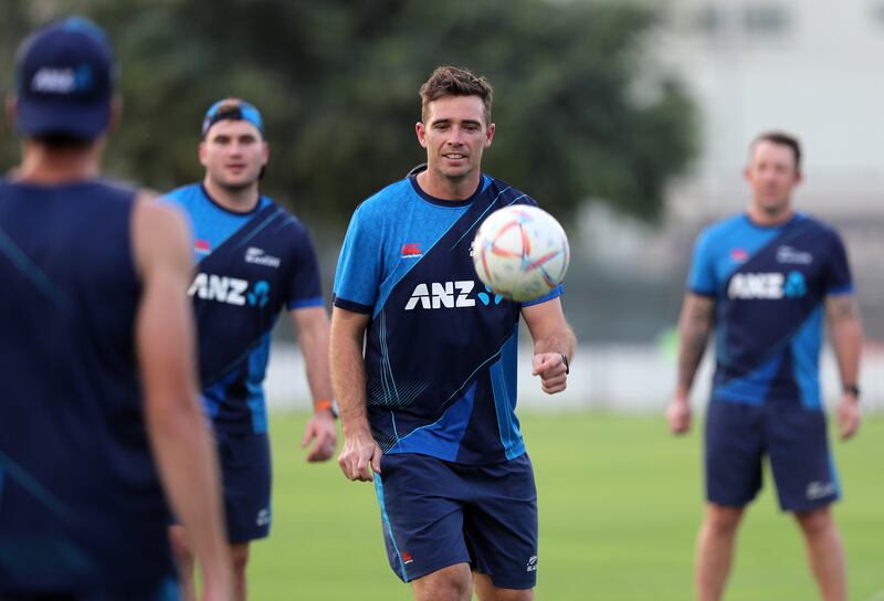 New Zealand captain Tim Southee trains ahead of the T20 series.