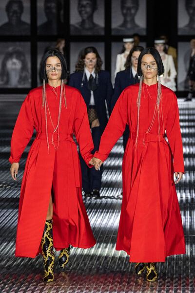 Matching taffeta looks from the spring/summer 2023 collection by Michele for Gucci. Photo: Gucci