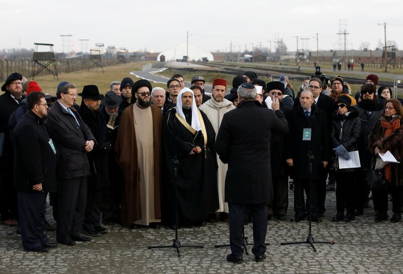 Mohammad Al-Issa visits the former Nazi German concentration and extermination camp Auschwitz II Birkenau. Reuters