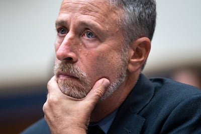 epa07641260 Jon Stewart, the former host of 'The Daily Show,' testifies before a House Judiciary Committee hearing called 'The Need to Reauthorize the September 11th Victim Compensation Fund' in the Rayburn House Office Building in Washington, DC, USA, 11 June 2019.  EPA/JIM LO SCALZO