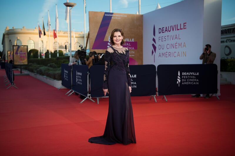 Geena Davis poses on the red carpet during the 45th Deauville American Film Festival where she received an homage, on September 10, 2019. AFP