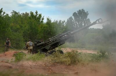 A US-supplied M777 howitzer in Ukraine. AP