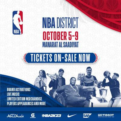 The NBA District will take place in conjunction with the NBA Abu Dhabi Games at Manarat Al Saadiyat from October 5 to 9. Photo: DCT Abu Dhabi