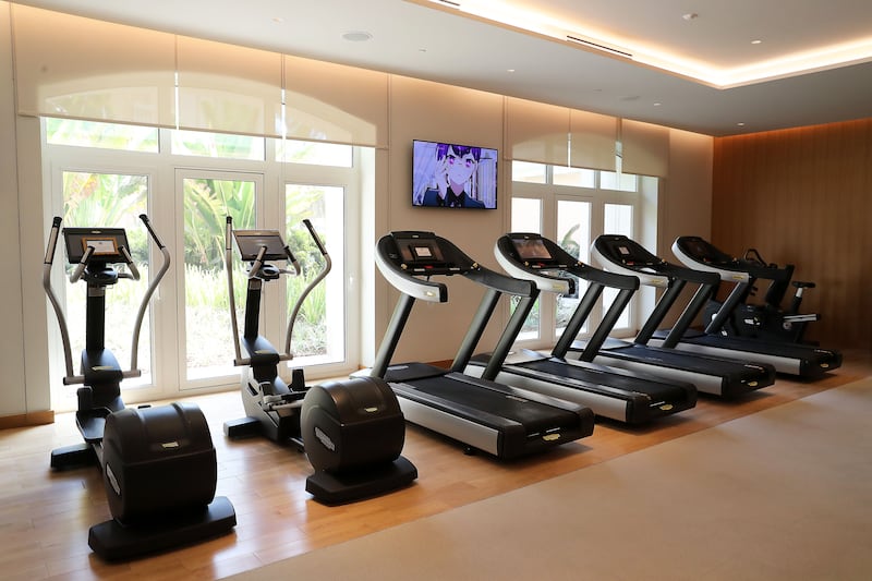 Inside the gym at the five-star resort