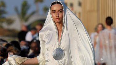 Saudi Arabian designer Tima Abid opened the inaugural Red Sea Fashion Week, held on Ummahat Island in Saudi Arabia. AFP